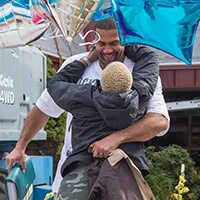 LaVone Hill embraces family after being released.