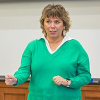 Anne McKeig speaking at the Tribal State Federal Judicial Forum Meeting