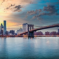 New York city sunset panorama