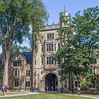 The Lawyers Club exterior at the University of Michigan Law School campus.