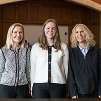 A portrait of The Hon. Pamela A. Harris, Ellen, and the Hon. Elizabeth L. Harris at Michigan Law.