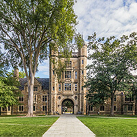 Exterior of the Michigan Law Lawyers Club Archway.