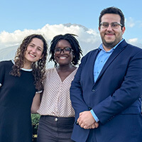 Lindsey Bressler, Moamen Keshlaf, and Awo Onwudiwe Group Portrait