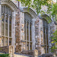 Michigan Law Reading Room exterior windows.